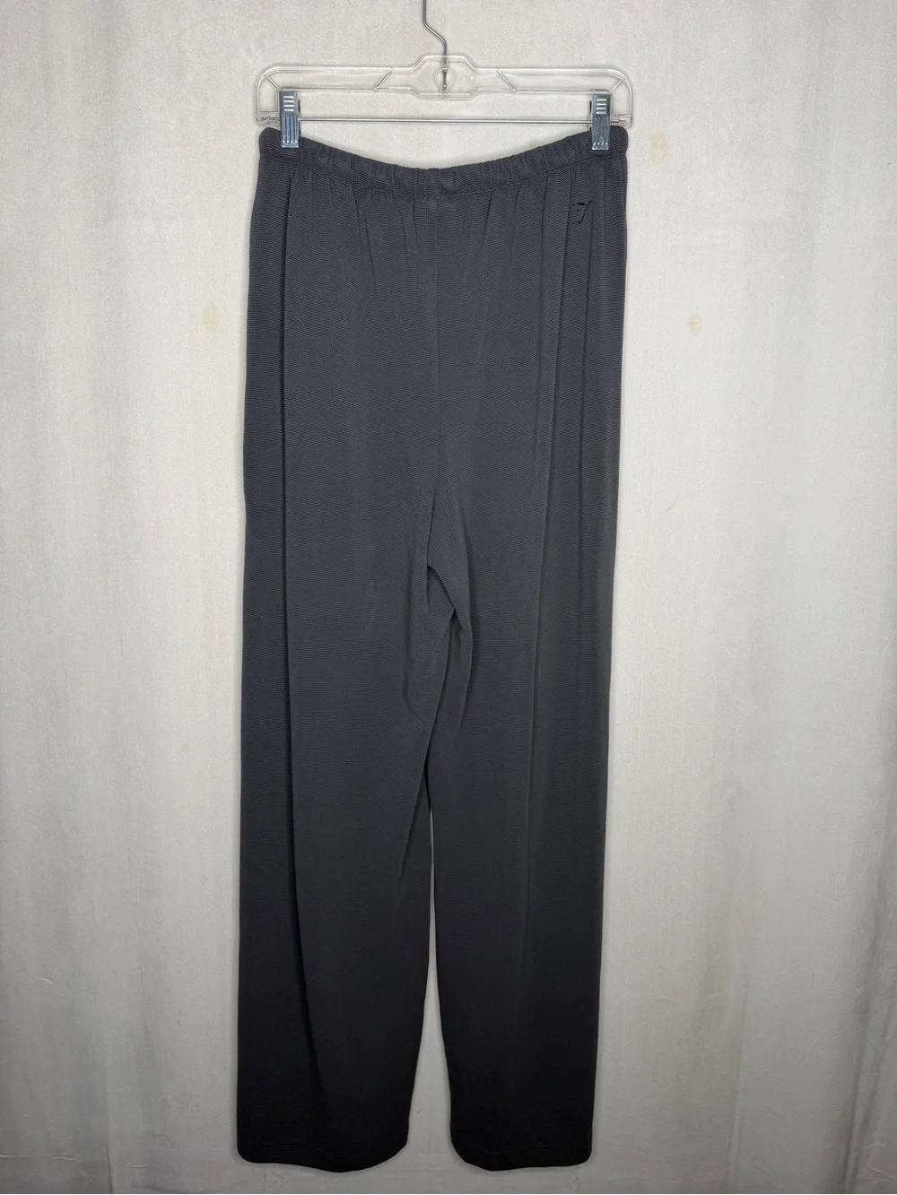 GYMSHARK / gray wide leg baggy waffle knit drawstring sweatpants / M